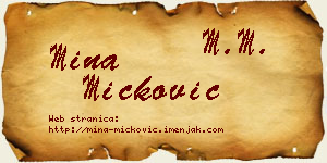 Mina Micković vizit kartica